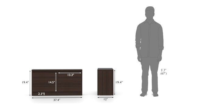 Portain Shoe Cabinet With Seating (Dark Walnut)